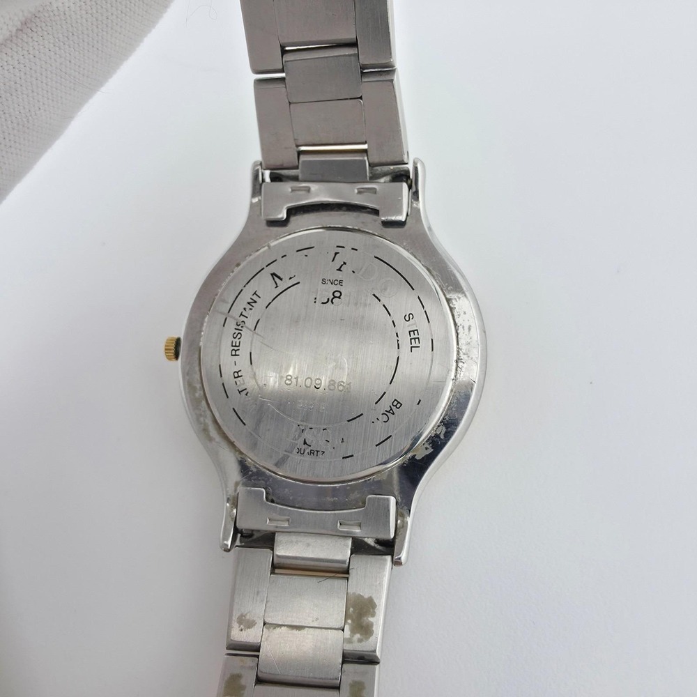 Vintage MOVADO Watch 81.09.861 SWISS Movement Stainless Steel Gold Plate 6.75" - Picture 5 of 15